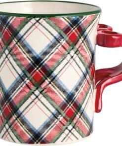 Mud Pie Christmas Tartan Figural Mug