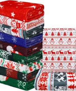 Preboun 9 Pcs Christmas Throw Blankets Bulk