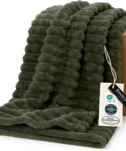 Soft Olive Green Throw Blanket for Couch Decor