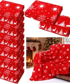 Red Snowflake Throw Blanket 12 Pack