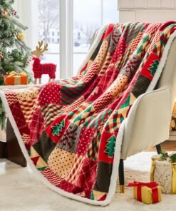 Cozy Fluffy Sherpa Christmas Throw Blanket