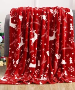 Luxury Velvet Christmas Reindeer Fleece Blanket